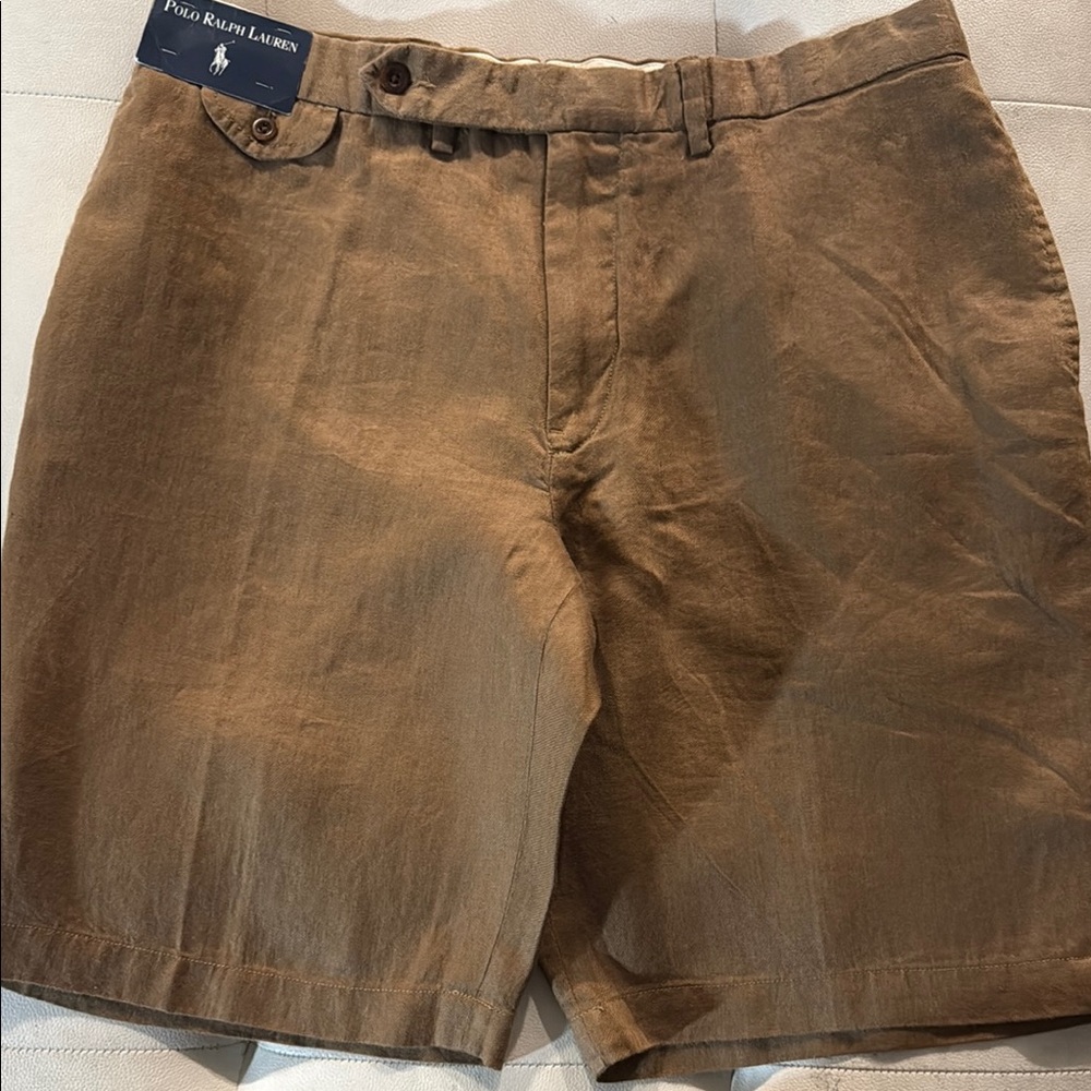 Polo by Ralph Lauren Men's Tan Flat Front Shorts